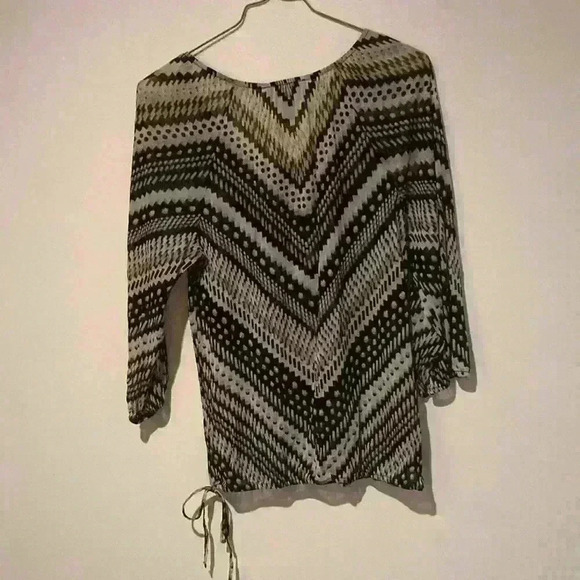 INC International Concepts sheer women’s top 3/4 sleeve - Picture 2 of 6